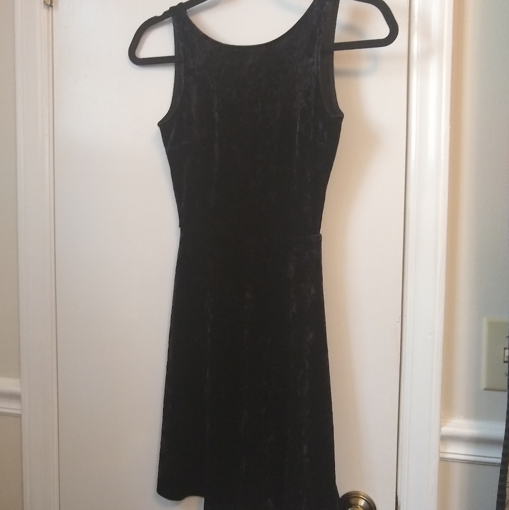 Black velvet mini dress